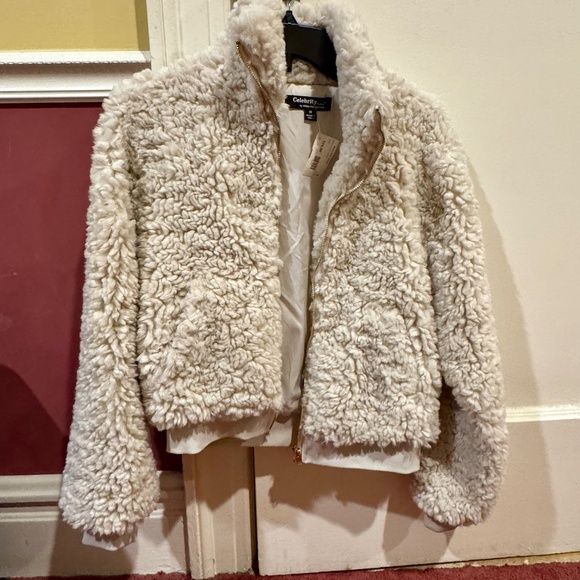 NBW Cream-Colored "Fuzzy" Fall Coat - Picture 4 of 5